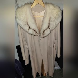Fur Trim Cashmere Coat